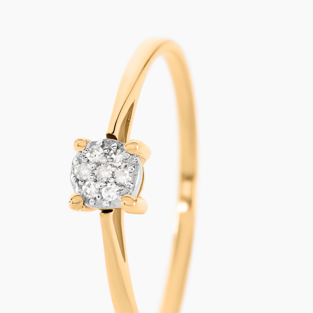 Bague Sandrine Or Jaune Diamant - Bagues avec pierre Femme | Histoire d’Or