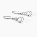 Boucles D'oreilles Pendantes Greta Argent Blanc - Boucles d'oreilles fantaisie Femme | Histoire d&rsquo;Or