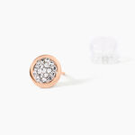 Boucles D'oreilles Puces Edmee Cercle 0 Or Rose Strass - Clous d'oreilles Femme | Histoire d&rsquo;Or
