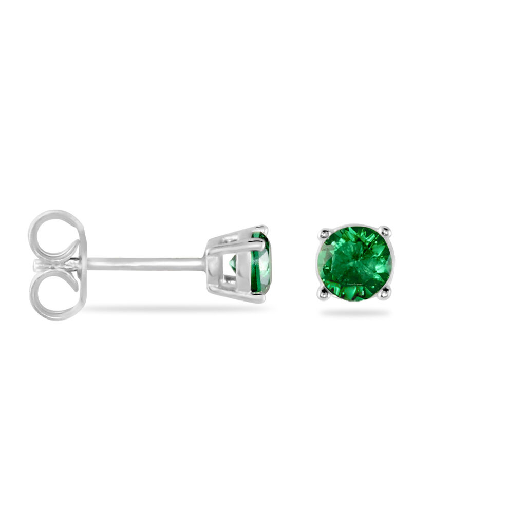 Boucles D'oreilles Puces Argent Blanc Dwight Oxydes De Zirconium - Boucles d'oreilles fantaisie Femme | Histoire d’Or