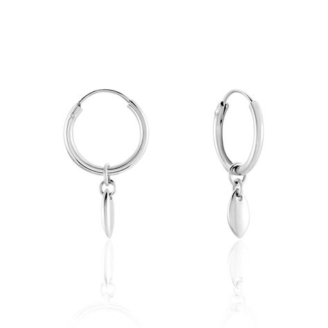 Créoles Argent Blanc Shelia - Boucles d'oreilles créoles Femme | Histoire d’Or