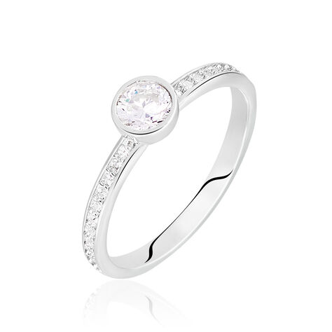 Bague Solitaire Mathylda Argent Blanc Oxyde De Zirconium - Bagues solitaires Femme | Histoire d’Or