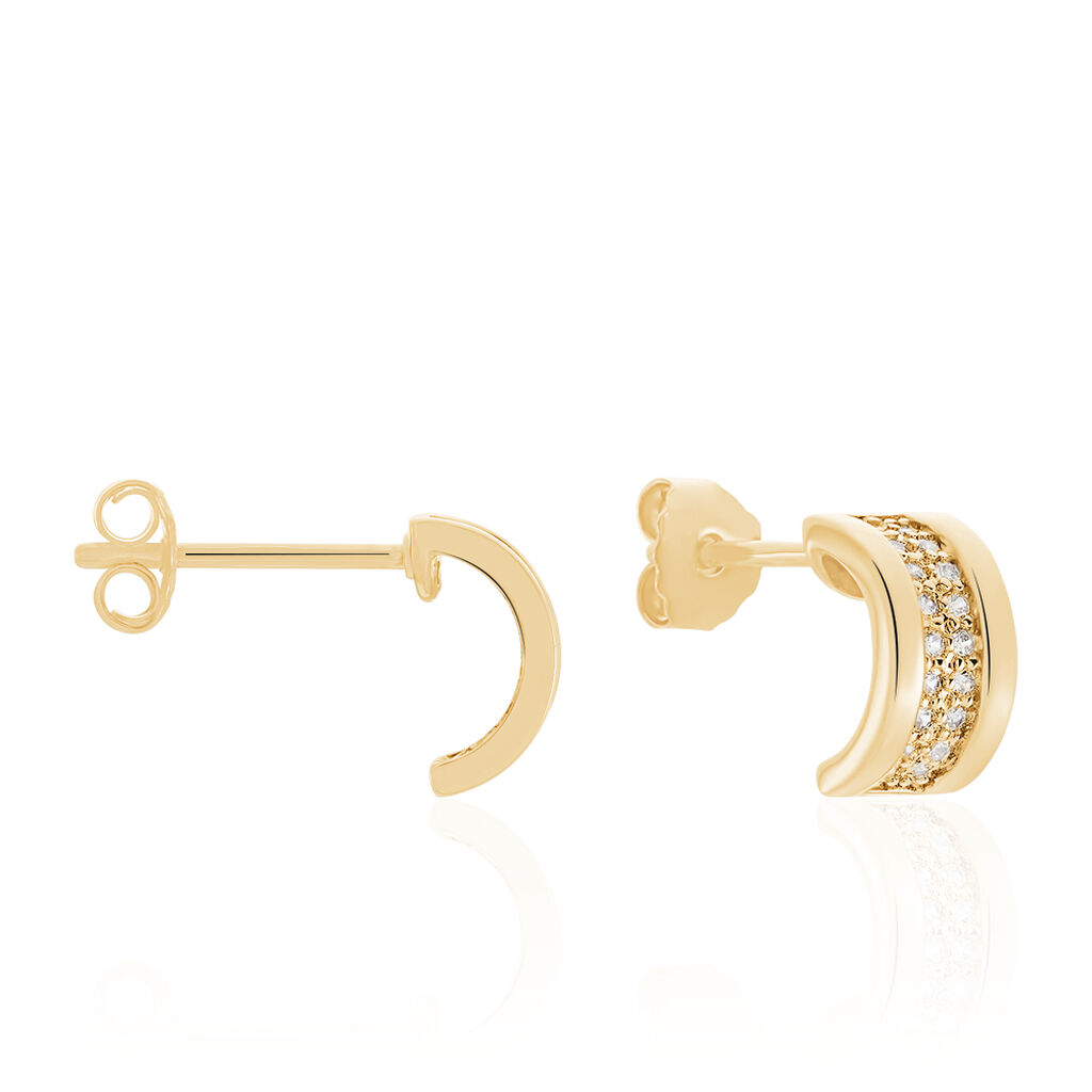 Demi Créoles Dorynea Plaqué Or Jaune Oxyde De Zirconium - Boucles d'oreilles créoles Femme | Histoire d’Or