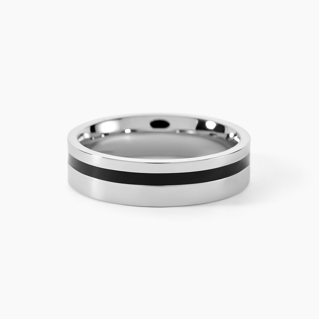 Bague Celian Acier Blanc Sans Pierre - Bagues fantaisie Homme | Histoire d&rsquo;Or