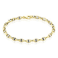 Bracelet Carlo Or Bicolore Maille Marine Ronde