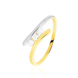 Bague Ashmitha Or Bicolore Oxyde De Zirconium - Bagues avec pierre Femme | Histoire d’Or