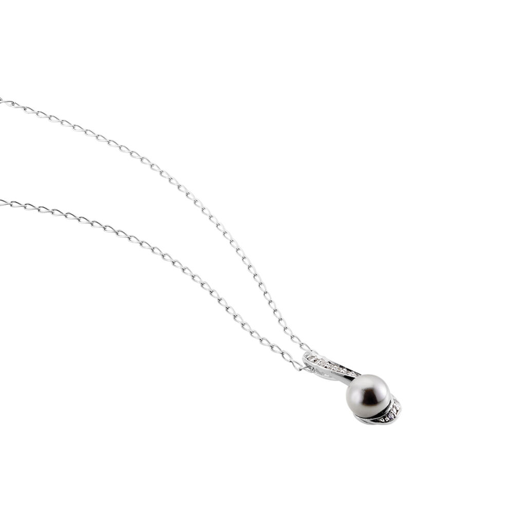 Collier Armance Argent Blanc Perle D'imitation Oxyde - Colliers Femme | Histoire d&rsquo;Or