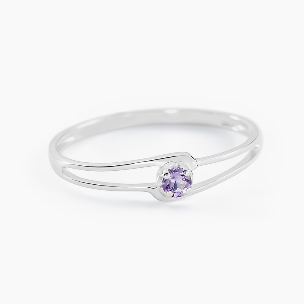 Bague Veroucha Or Blanc Amethyste - Bagues solitaires Femme | Histoire d&rsquo;Or