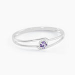 Bague Veroucha Or Blanc Amethyste - Bagues solitaires Femme | Histoire d&rsquo;Or