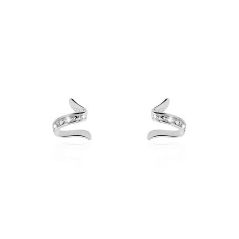 Boucles D'oreilles Puces Ouassima Or Blanc Diamant - Clous d'oreilles Femme | Histoire d’Or