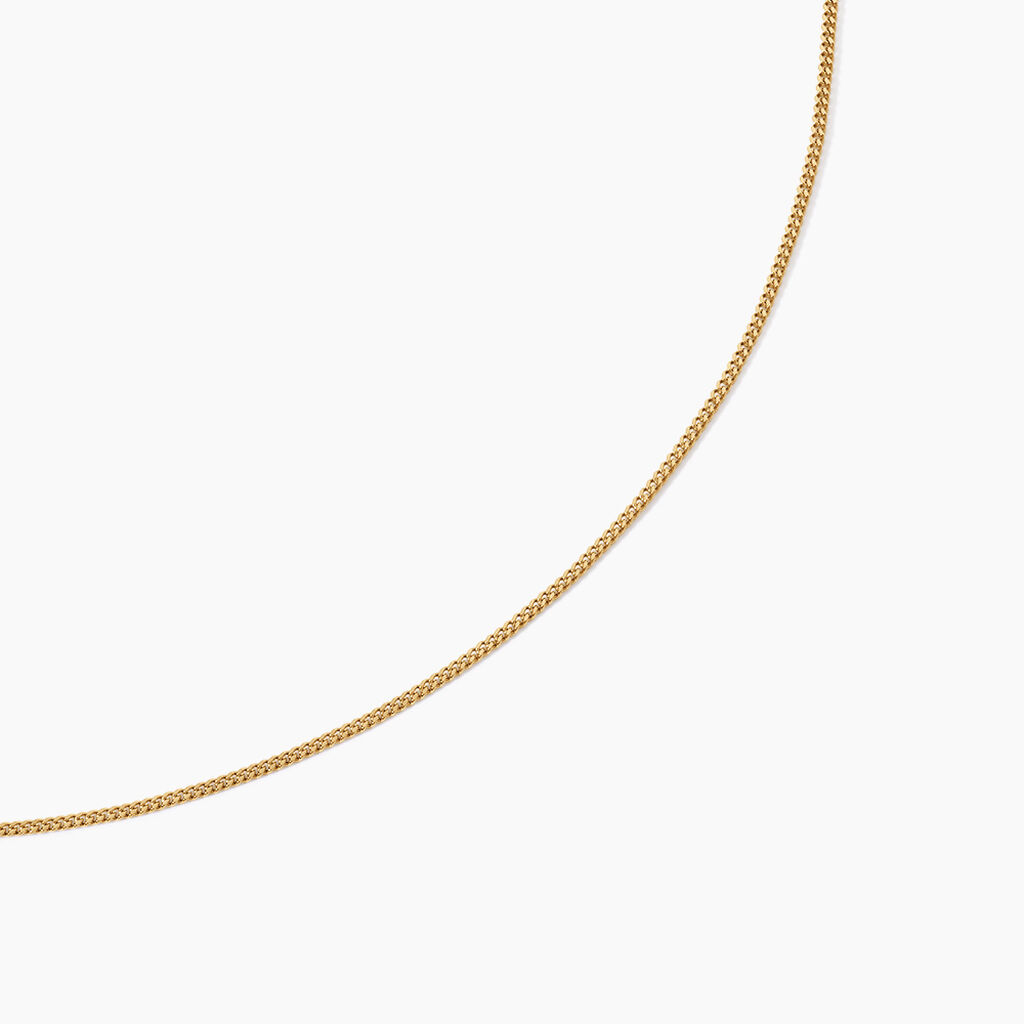Chaine Iris Maille Gourmette Argent Dor&eacute; A L'Or 750/1000 - Chaines Unisex | Histoire d&rsquo;Or