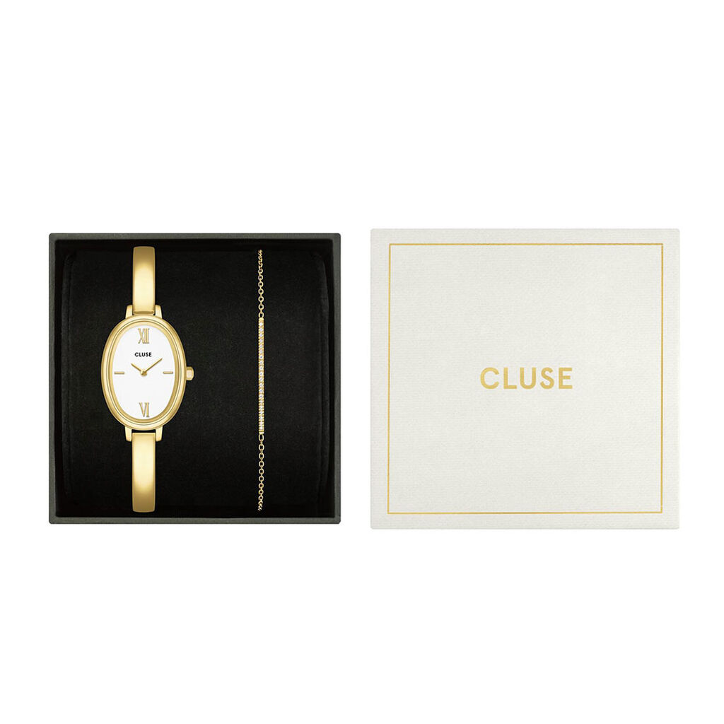Coffret De Montre Cluse L'Ovale Blanc - Montres Coffrets Femme | Histoire d&rsquo;Or