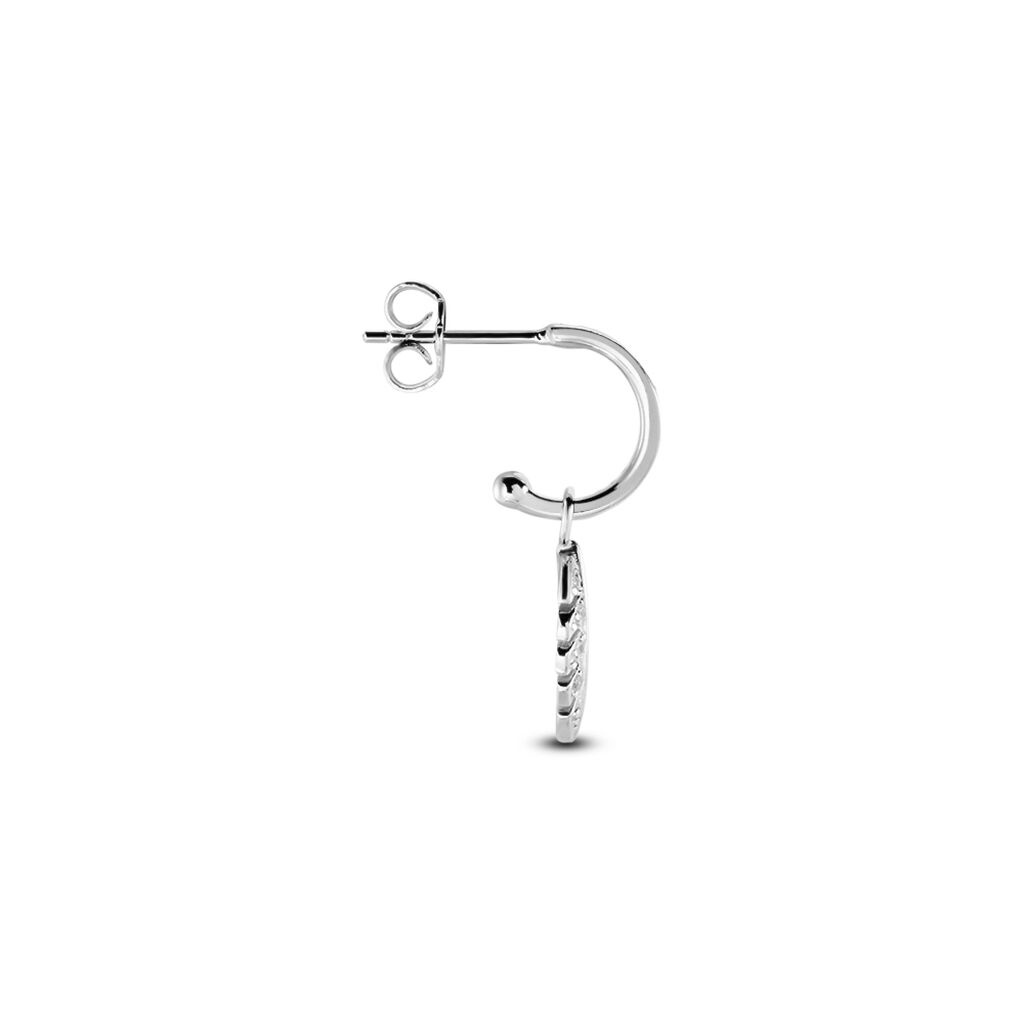 Créole Unitaire Argent Blanc Ancelin Oxydes De Zirconium - Boucles d'oreilles créoles Femme | Histoire d’Or
