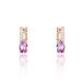Boucles D'oreilles Pendantes Frannie Or Rose Amethyste Et Oxyde - Boucles d'oreilles pendantes Femme | Histoire d’Or