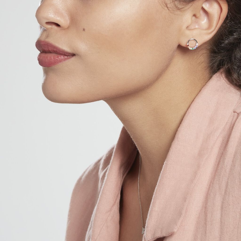 Boucles D'oreilles Puces Argent Blanc Giustino Oxydes De Zirconium - Boucles d'oreilles fantaisie Femme | Histoire d’Or