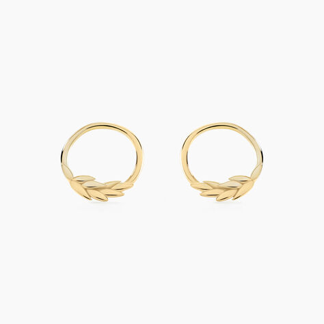 Boucles D'oreilles Puces Leafora Or Jaune - Clous d'oreilles Femme | Histoire d’Or