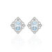 Boucles D'oreilles Puces Amance Or Blanc Topaze Et Oxyde De Zirconium - Clous d'oreilles Femme | Histoire d’Or