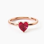 Bague Solitaire Kelvyn Argent Rose Oxyde De Zirconium - Bagues solitaires Femme | Histoire d&rsquo;Or