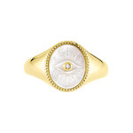 Chevali&egrave;re Goddess Argent Dor&eacute; Nacre Oxyde De Zirconium - Bagues solitaires Femme | Histoire d&rsquo;Or