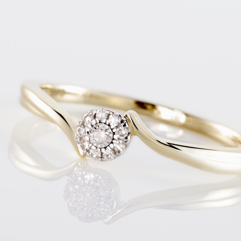 Bague Or Jaune Cerisette Diamant - Bagues avec pierre Femme | Histoire d’Or