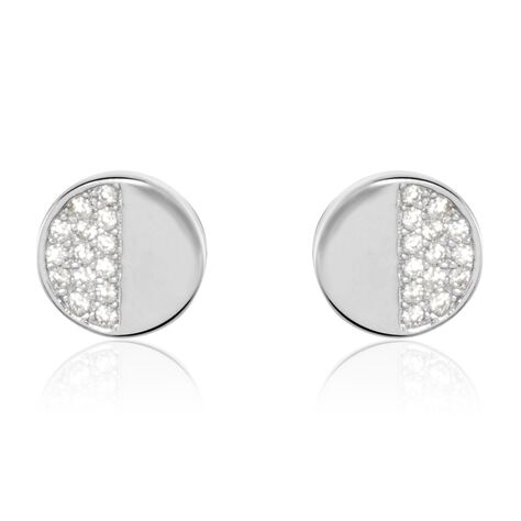 Boucles D'oreilles Puces Argent Blanc Viviano Oxydes De Zirconium - Boucles d'oreilles fantaisie Femme | Histoire d’Or