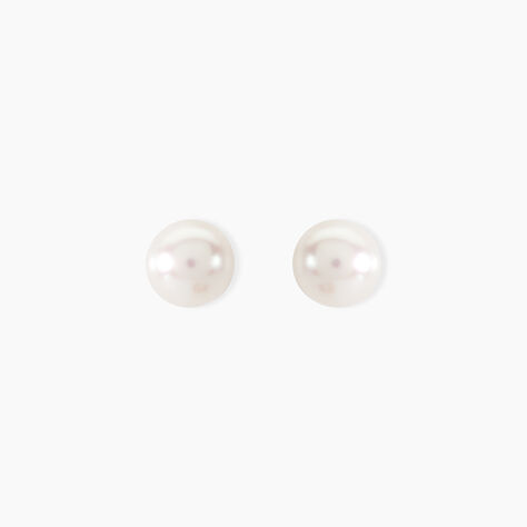 Boucles D'oreilles Puces Ursulina Or Jaune Perle De Culture - Clous d'oreilles Femme | Histoire d’Or