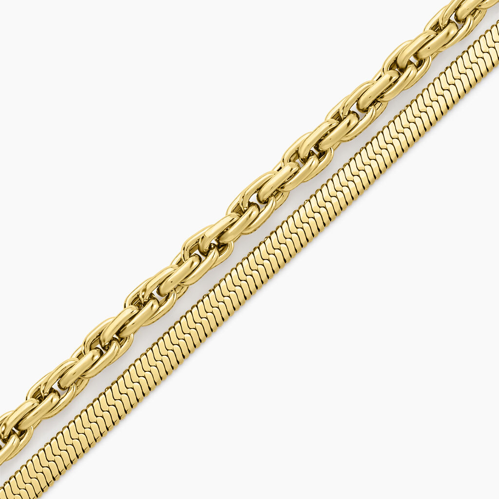 Bracelet Maddalena Acier Jaune - Bracelets chaîne Femme | Histoire d’Or