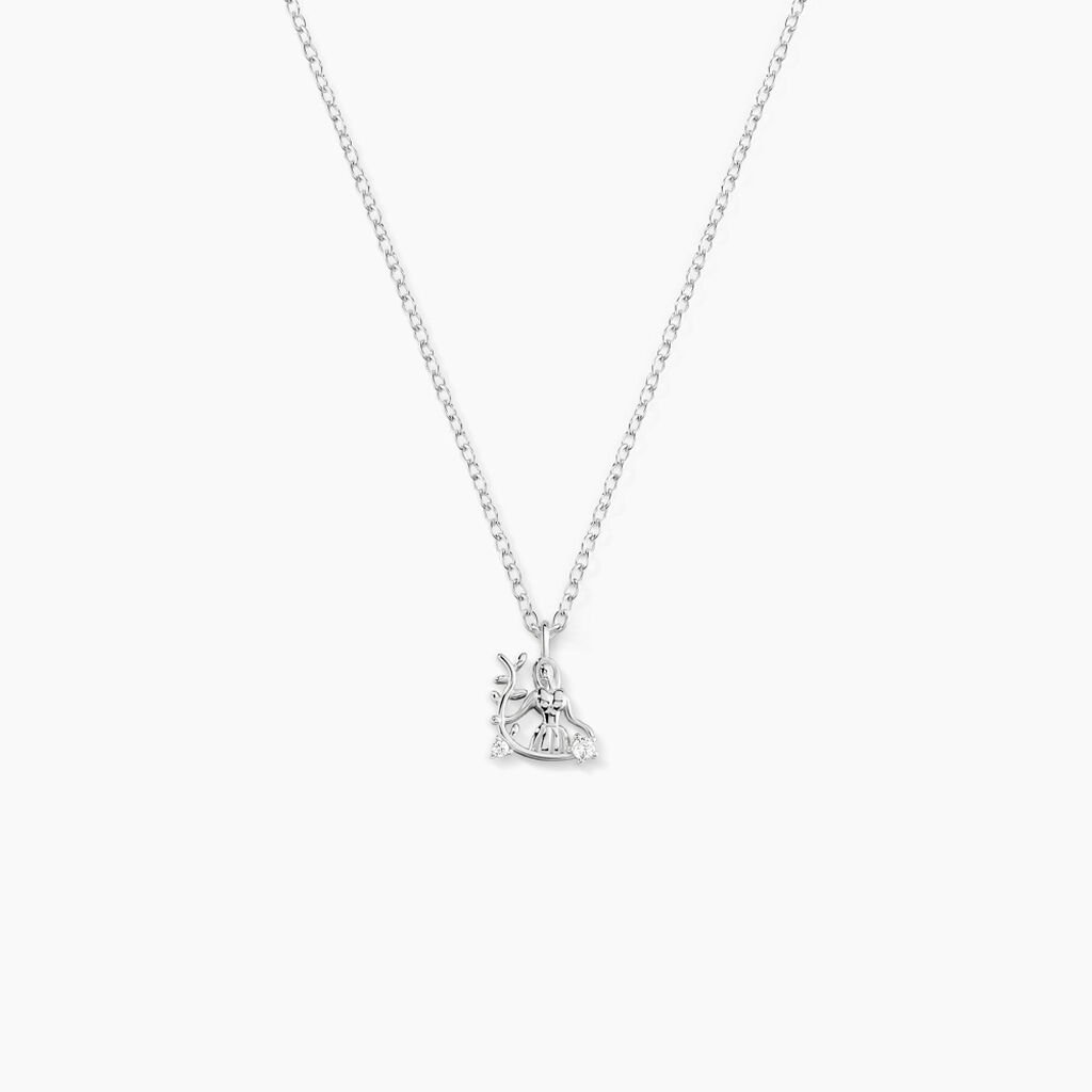 Collier Amalthee Argent Blanc Oxyde De Zirconium - Colliers Zodiaque Femme | Histoire d&rsquo;Or