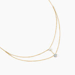 Collier Beaut&eacute; Bleut&eacute;e Or Jaune Topaze Oxyde De Zirconium - Colliers Femme | Histoire d&rsquo;Or