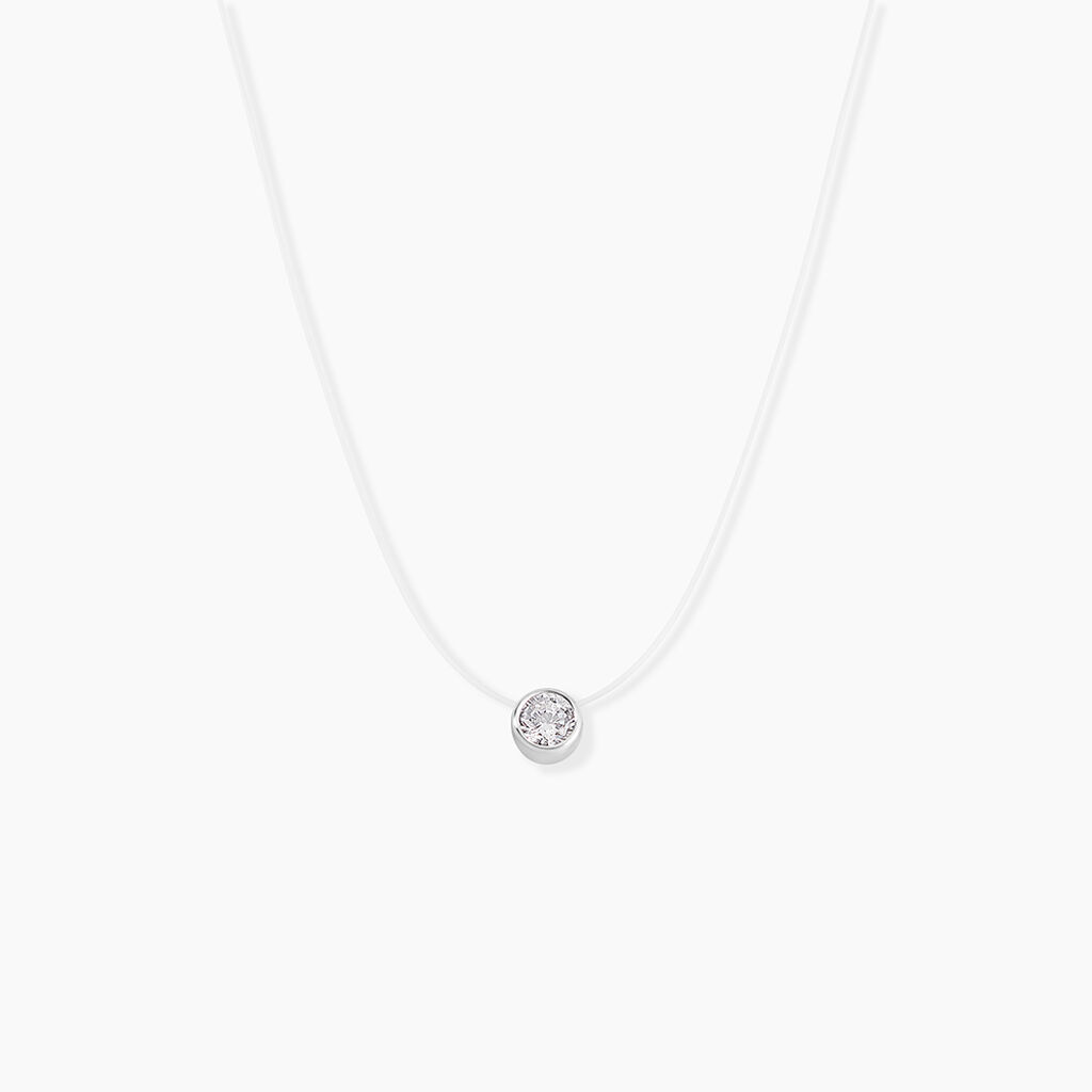 Collier Nylon Argent Blanc Oxyde - Colliers fantaisie Femme | Histoire d&rsquo;Or