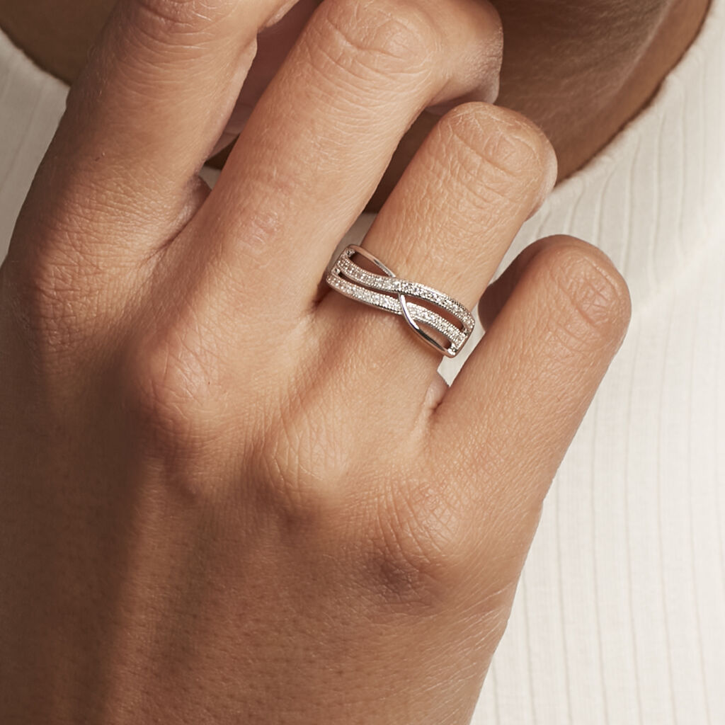 Bague Nauri Argent Blanc Oxyde De Zirconium - Bagues avec pierre Femme | Histoire d’Or