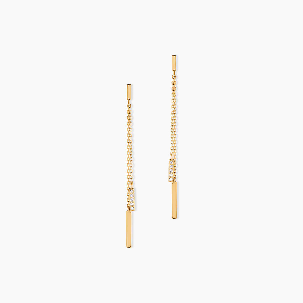 Boucles D'Oreilles Pendantes Ainhoaa Or Jaune Diamant - Boucles d'oreilles pendantes Femme | Histoire d&rsquo;Or