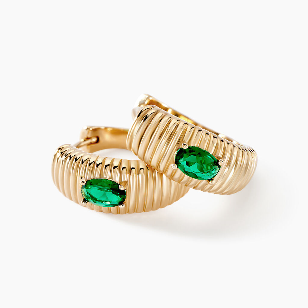 Créoles Dune Plaqué Or Doré Verre - Boucles d'oreilles créoles Femme | Histoire d’Or