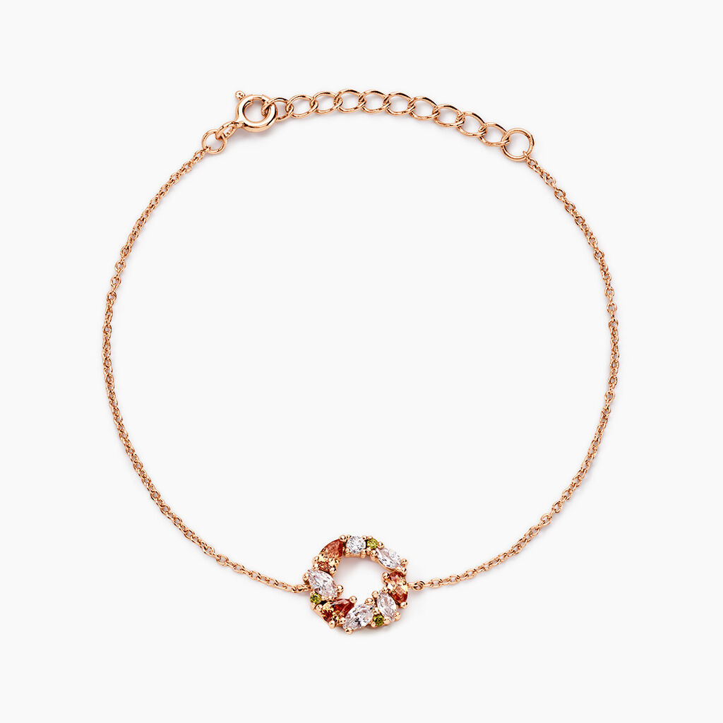 Bracelet Camelia Argent Rose Oxyde De Zirconium - Bracelets Femme | Histoire d&rsquo;Or