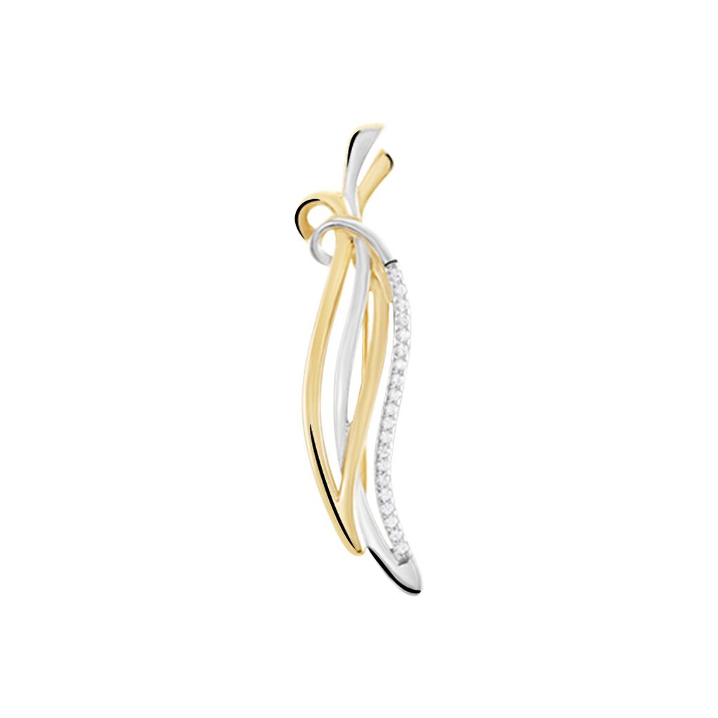 Broche Annaline Plaqu&eacute; Or Jaune Oxyde De Zirconium - Broches Femme | Histoire d&rsquo;Or