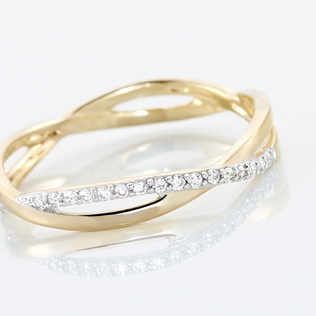 Bague Eister Or Jaune Oxyde De Zirconium - Bagues avec pierre Femme | Histoire d&rsquo;Or