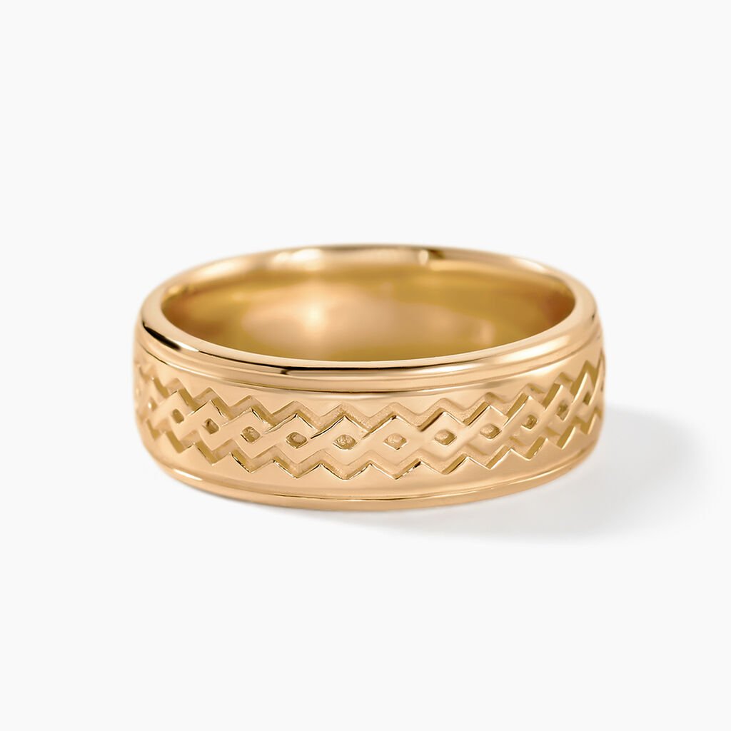 Bague Plaqu&eacute; Or Jaune Hugh - Bijoux sans pierre Homme | Histoire d&rsquo;Or