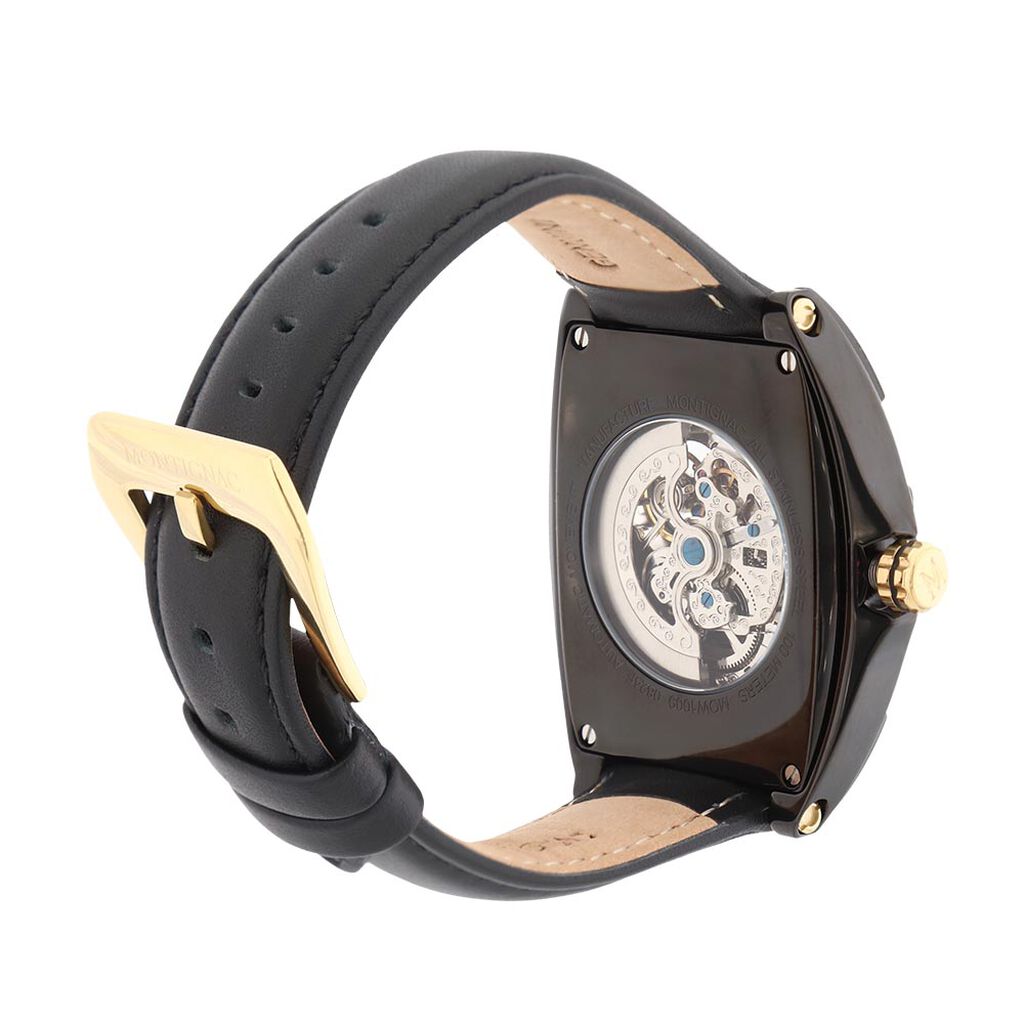 Montre Montignac Tonneau Automatique Noir - Montres Homme | Histoire d’Or