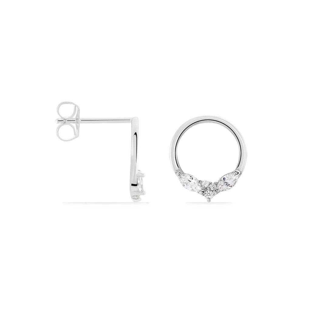 Boucles D'oreilles Pendantes Catiane Argent Blanc Oxyde De Zirconium - Boucles d'oreilles fantaisie Femme | Histoire d’Or