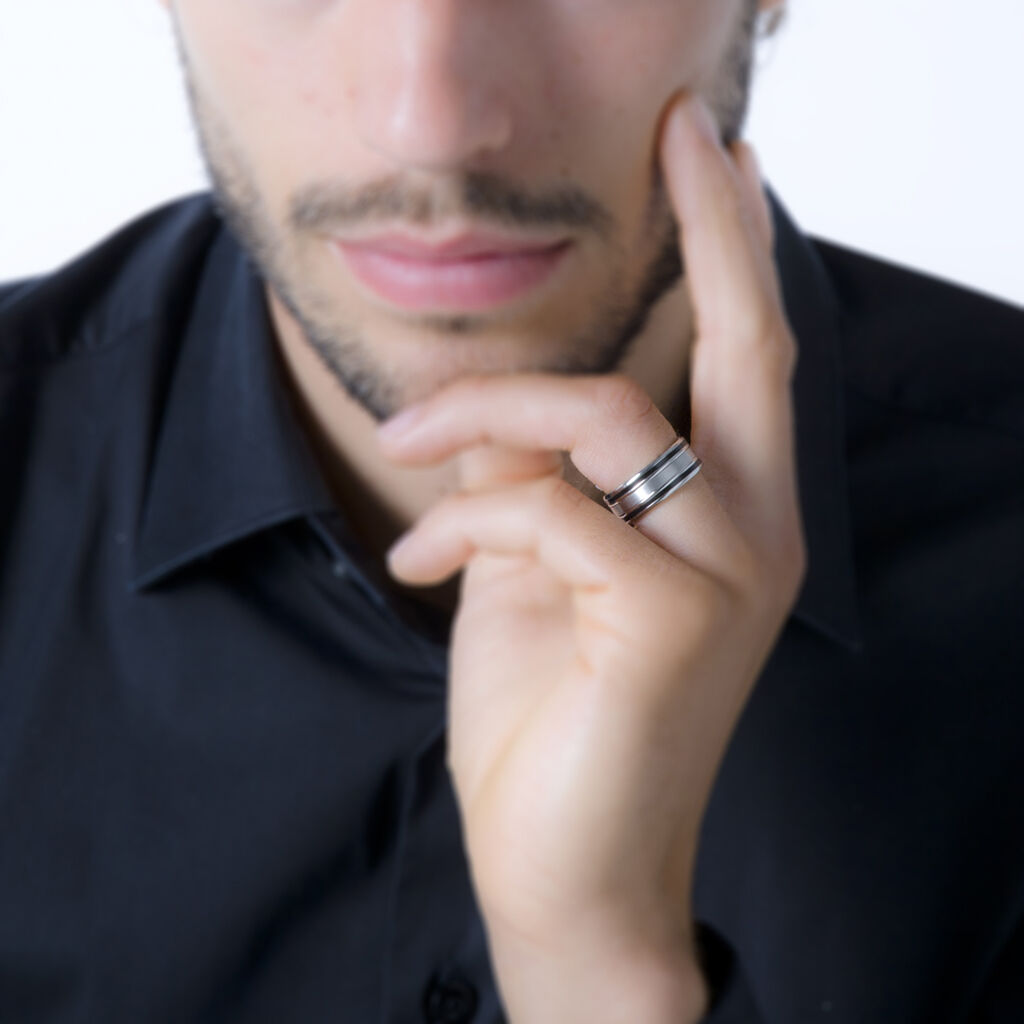 Bague Margalith Acier Blanc - Bagues fantaisie Homme | Histoire d’Or