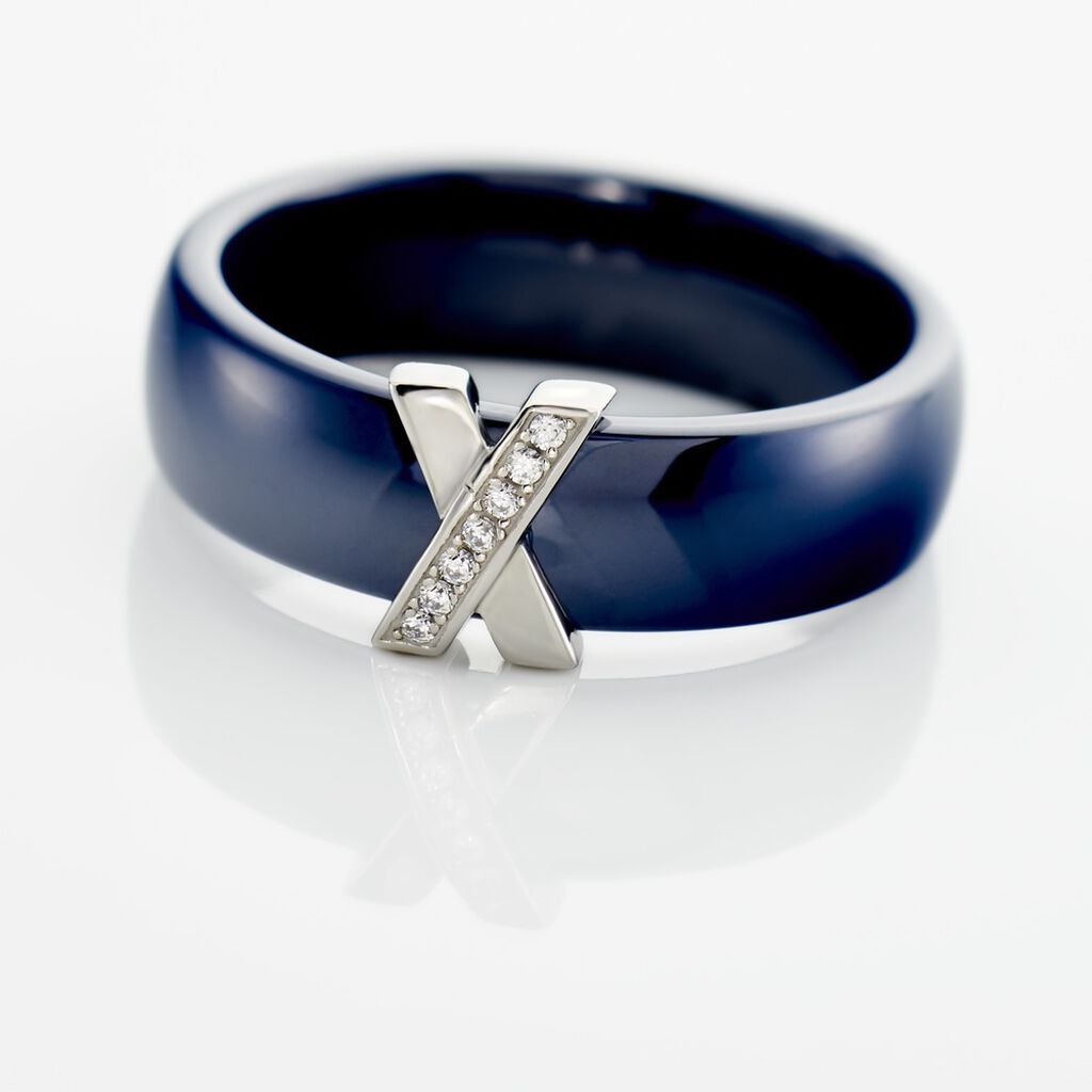 Bague Cronos Argent Blanc C&eacute;ramique Oxyde - Bagues solitaires Femme | Histoire d&rsquo;Or