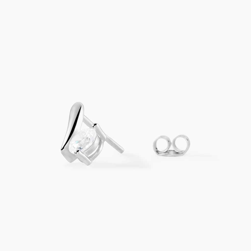 Boucles D'oreilles Pendantes April Argent Blanc Oxyde De Zirconium - Boucles d'oreilles fantaisie Femme | Histoire d&rsquo;Or