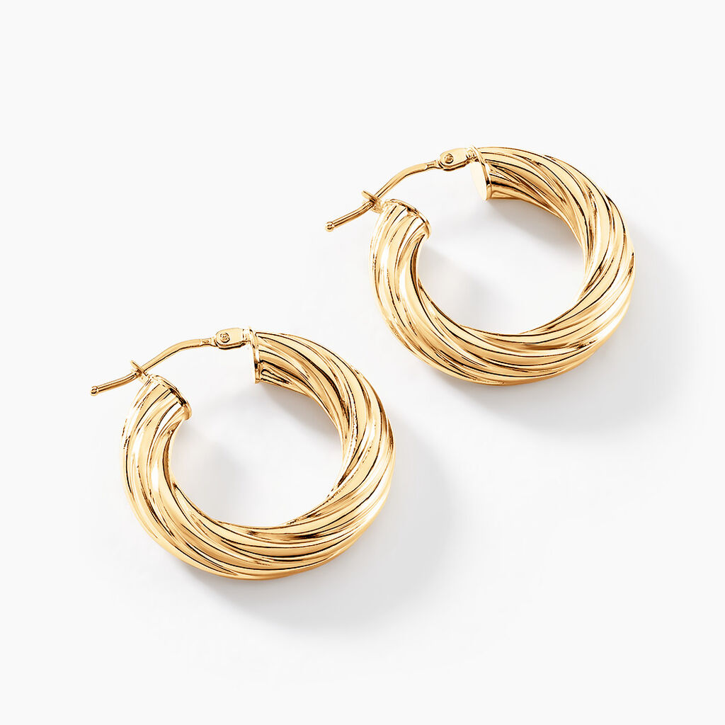 Cr&eacute;oles Thiago Or Jaune - Boucles d'oreilles cr&eacute;oles Femme | Histoire d&rsquo;Or