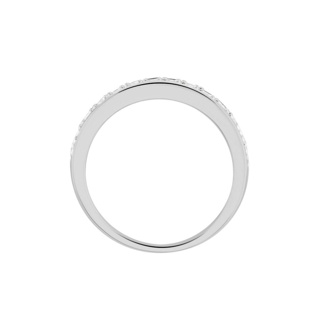 Demi Alliance Heket Argent Blanc Oxyde De Zirconium - Bagues avec pierre Femme | Histoire d’Or