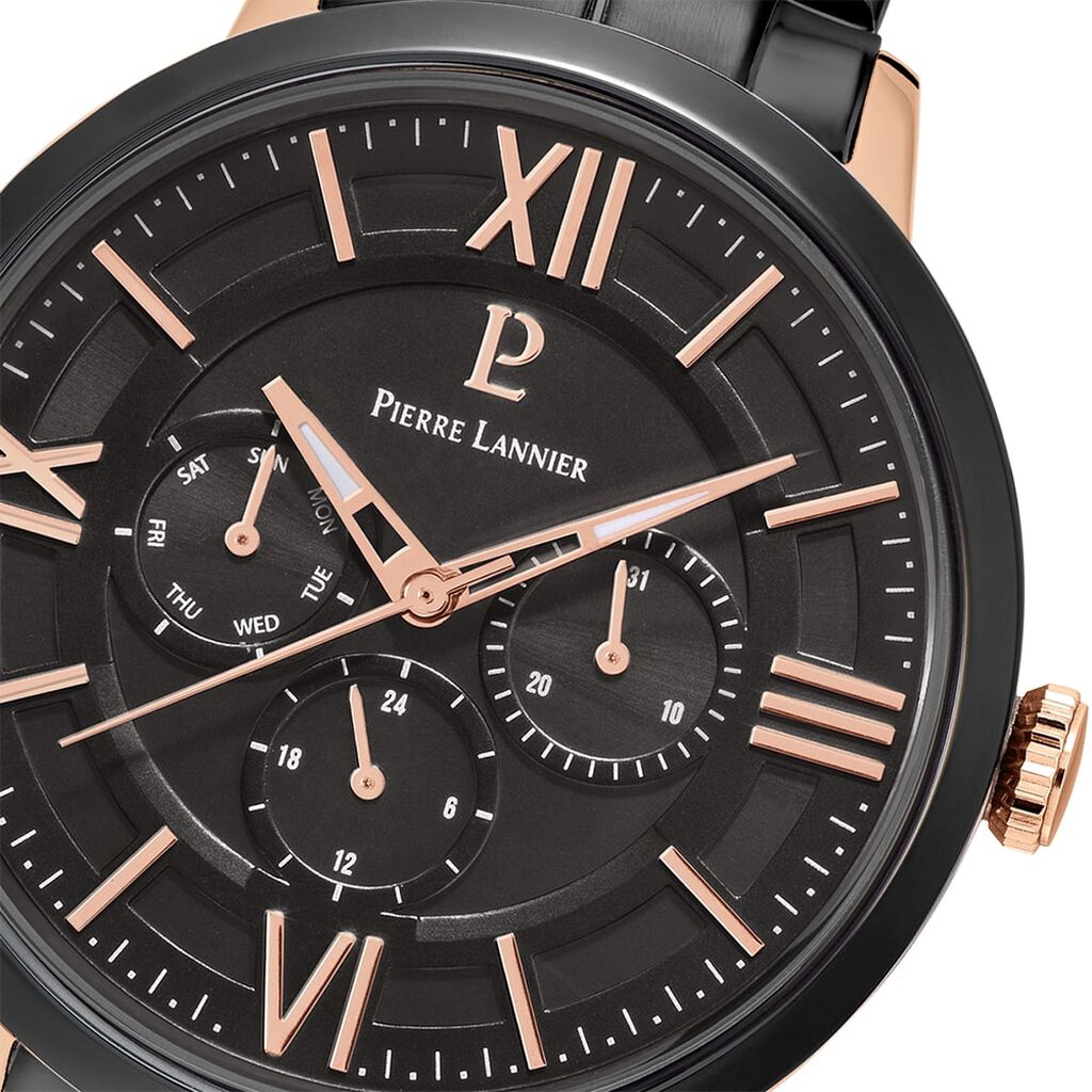 Montre Pierre Lannier Collection Beaucour Noir - Montres Homme | Histoire d’Or