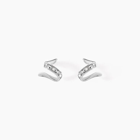 Boucles D'oreilles Puces Ouassima Or Blanc Diamant - Clous d'oreilles Femme | Histoire d’Or