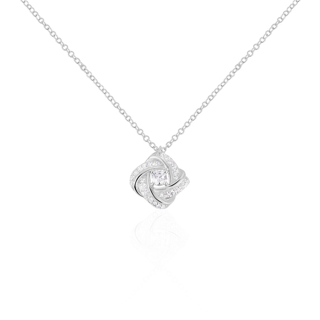 Collier Anasthase Argent Blanc Oxyde De Zirconium - Colliers fantaisie Femme | Histoire d&rsquo;Or