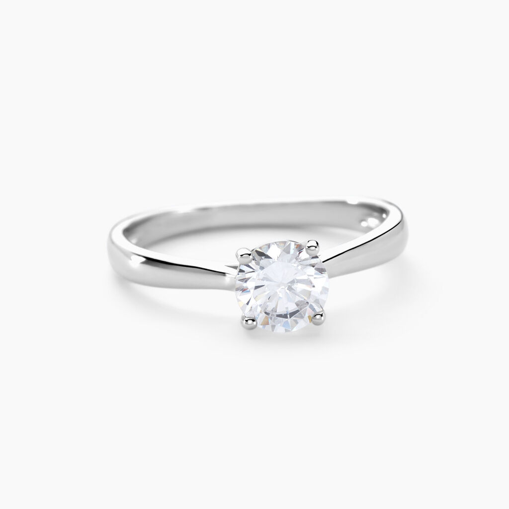 Bague Solitaire Elyana Argent Blanc Oxyde De Zirconium