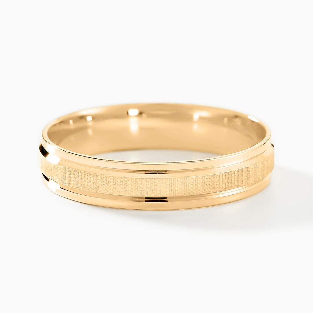 Alliance Mat Et Brillant Demi Jonc Classique Or Jaune - Alliances Unisex | Histoire d&rsquo;Or
