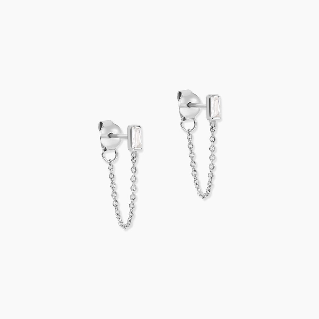 Boucles D'Oreilles Pendantes Manuelita Argent Blanc Oxyde De Zirconium - Boucles d'oreilles fantaisie Femme | Histoire d’Or